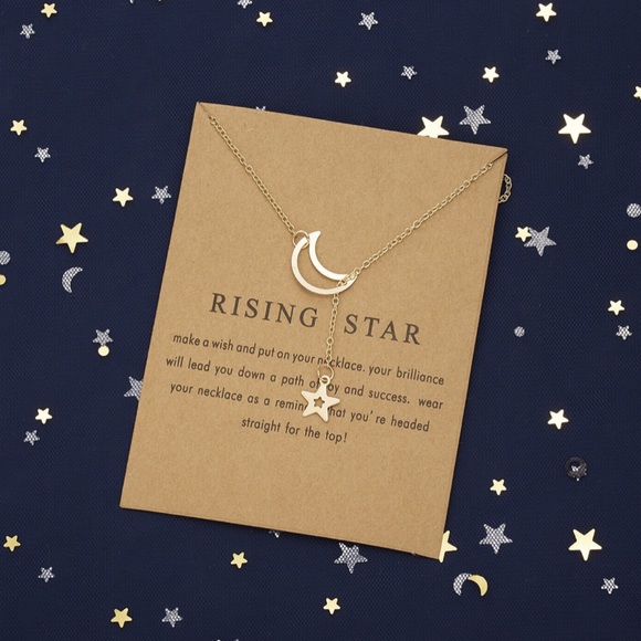 NEW ⭐ 18K Gold Dipped ⭐️ Rising Star Gift Card Necklace - Picture 1 of 5